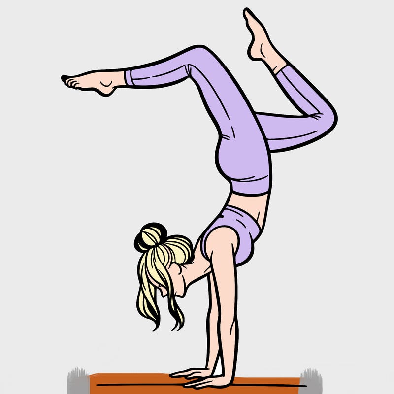 a woman doing a handstand