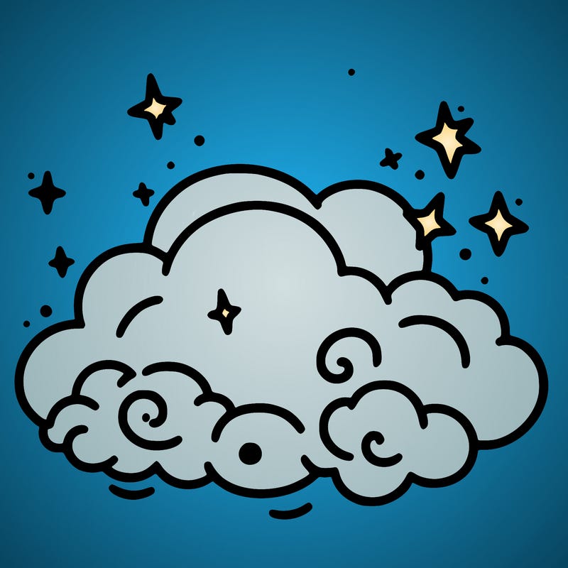 pink starry cloud sky