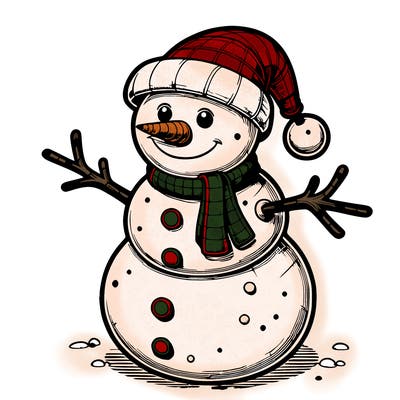 realistic christmas snowman