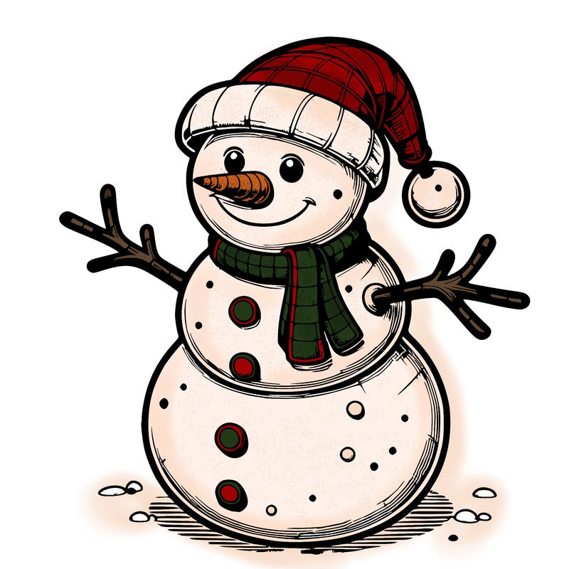 realistic christmas snowman