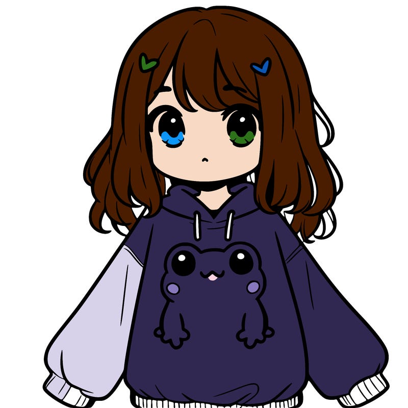 girl wearing frogging sweatshirt