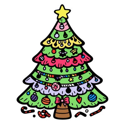 christmas tree with lots of details