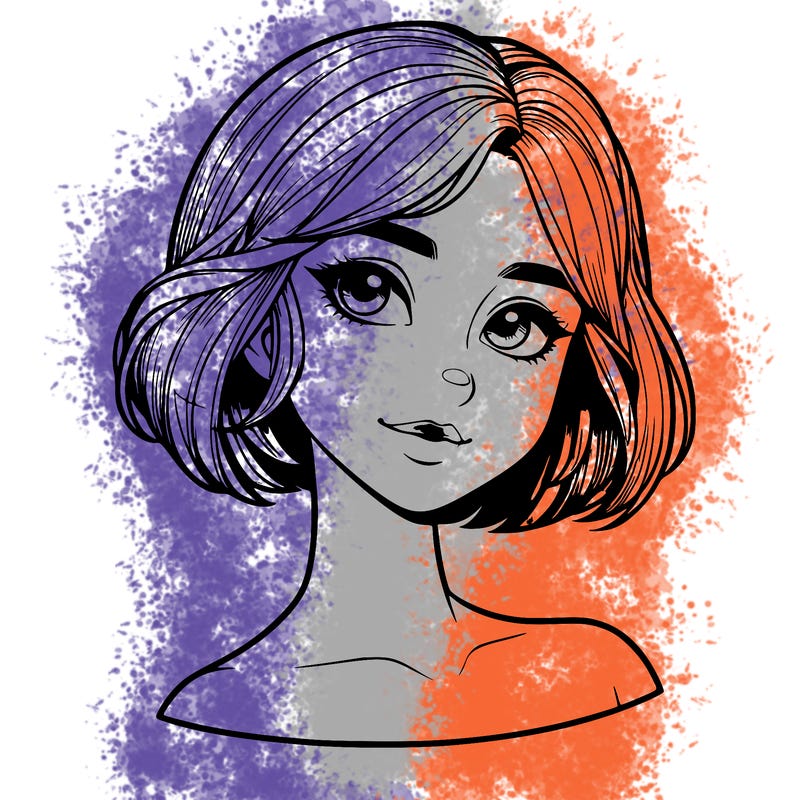 realistic girl with short hair