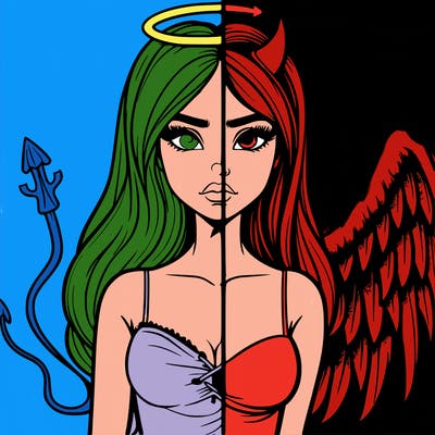 devil vs angel realistic girl