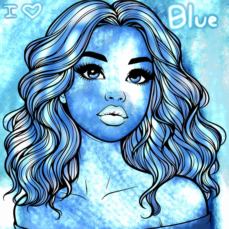 realistic girl with wavy hair and lips