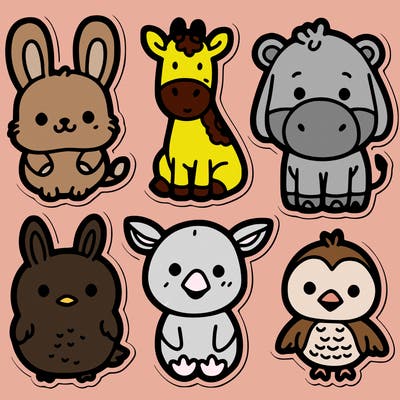 cute animal stickers