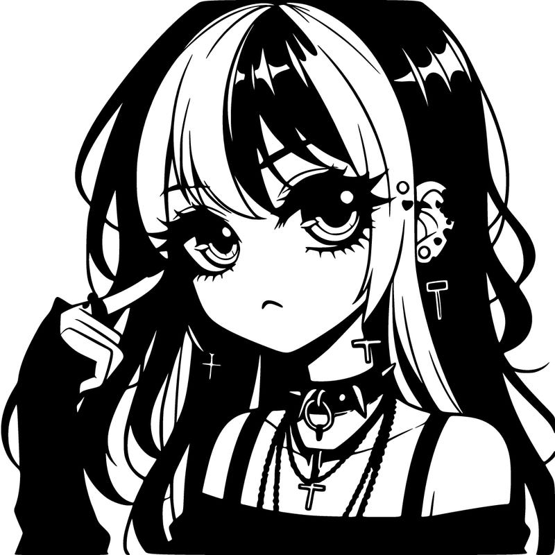 goth anime girl