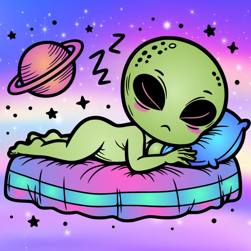 alien girl sleeping