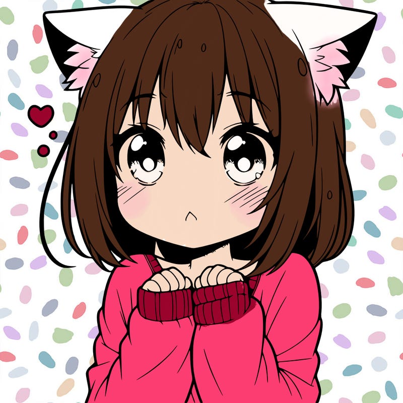shy anime catgirl