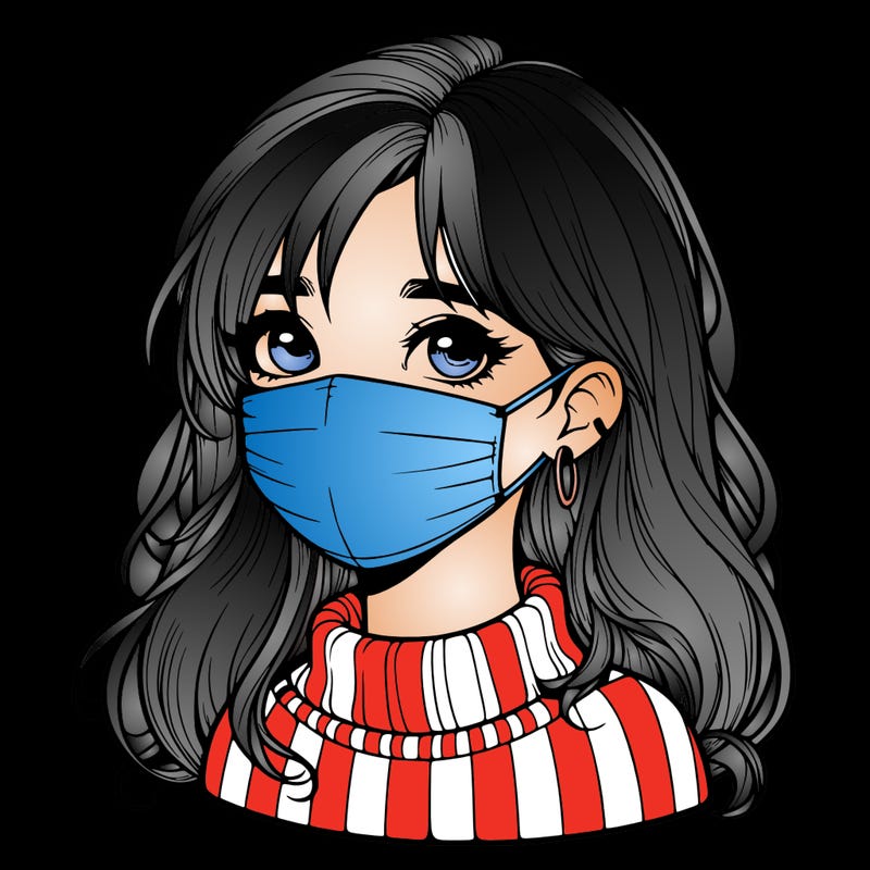 realistic girl with a mask on