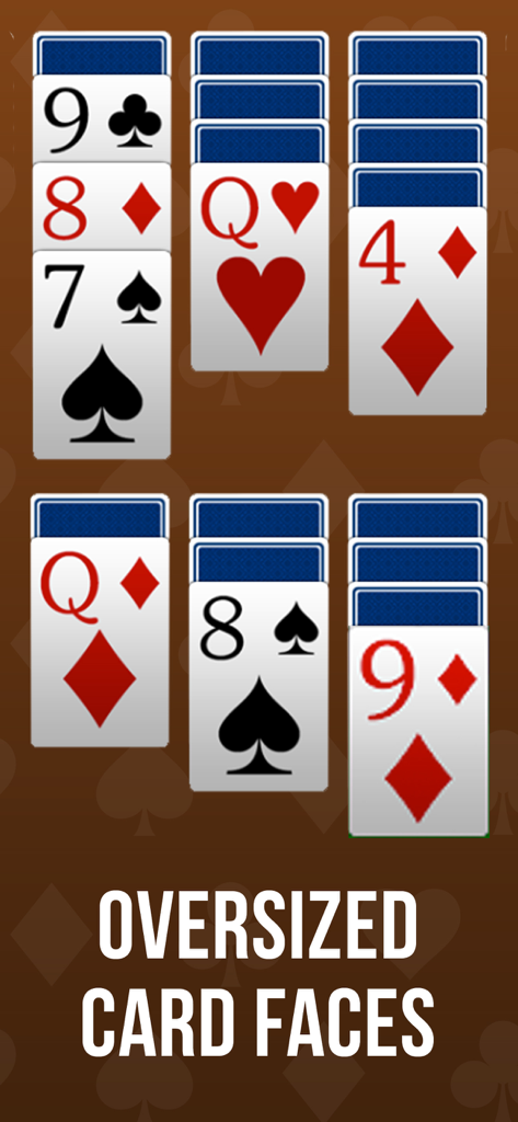 Solitaire for Seniors - Solitaire game with oversized card faces designed for high visibility and easy gameplay