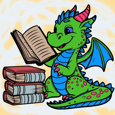 dragon with book