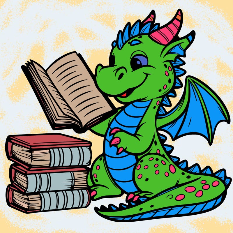 dragon with book