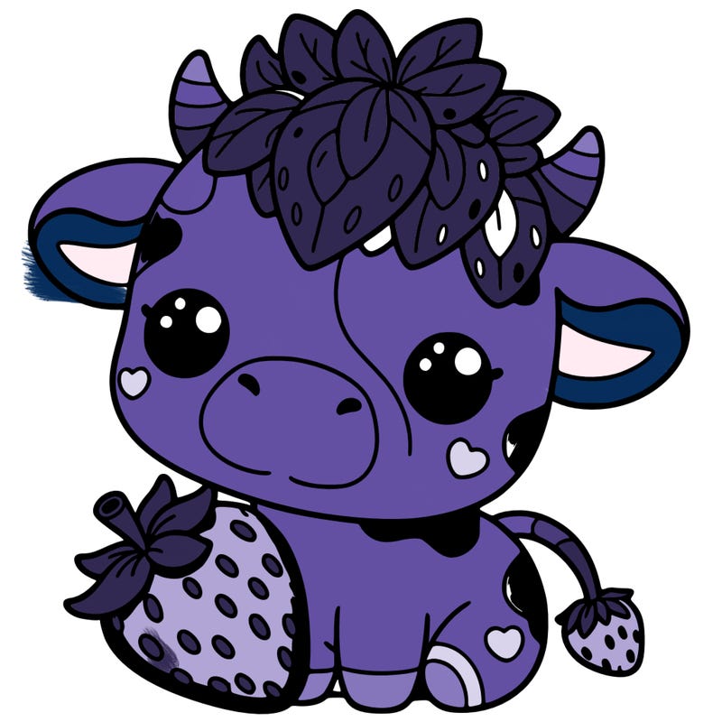 cute strawberry cow