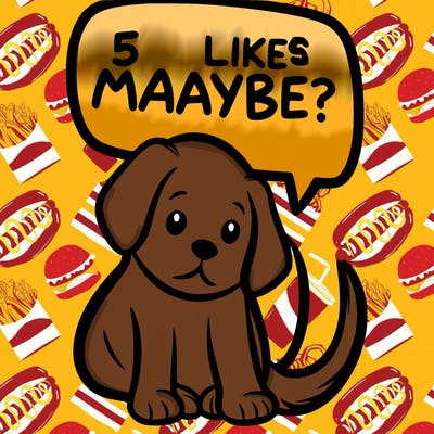 a puppy that says 5 like maybe