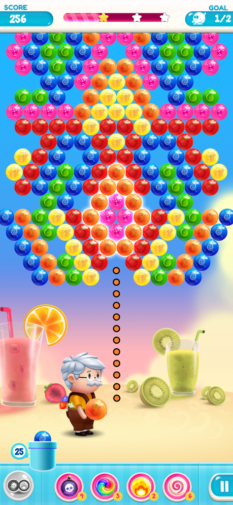 Gummy Bear Pop: Bubble Shooter - In-game screenshot of Gummy Bear Pop Bubble Shooter with colorful bubbles and a character aiming