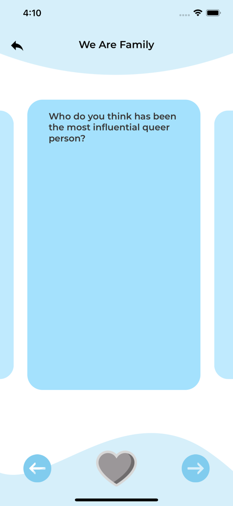 ?sForHer: Lesbian LGBTQ ? App - Uma tela do aplicativo Questions for Her perguntando quem é a pessoa queer mais influente.