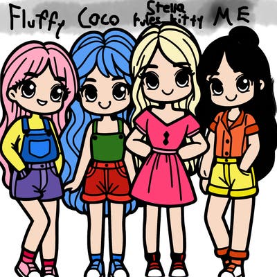 a group of four girls