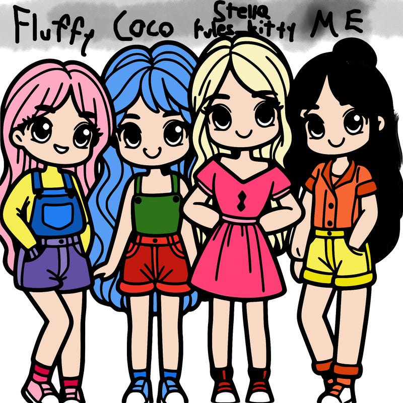 a group of four girls