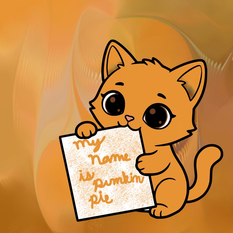 a small cat with a blank sheet of paper in its hand. the cat is sooooooo cute!