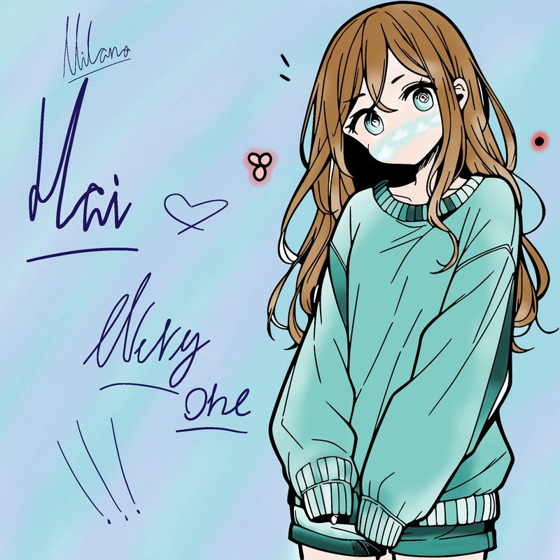 manga teen girl  in a sweater and baggy pants