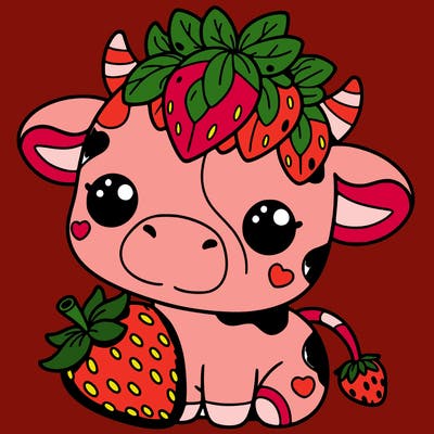 cute strawberry cow