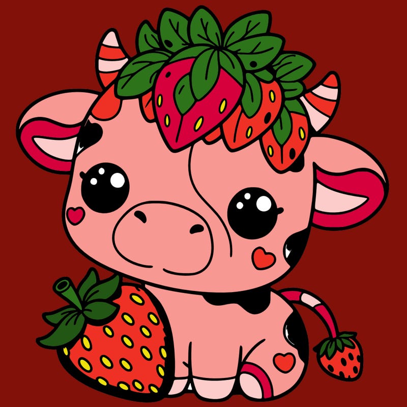 cute strawberry cow