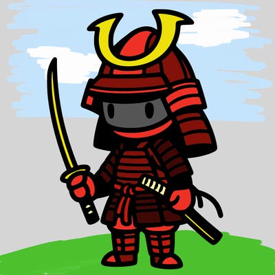 samurai in simple japanese armor