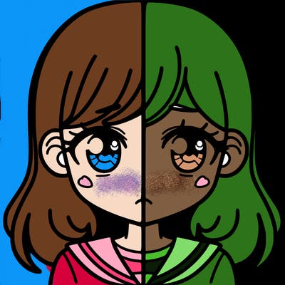 a split of a girl