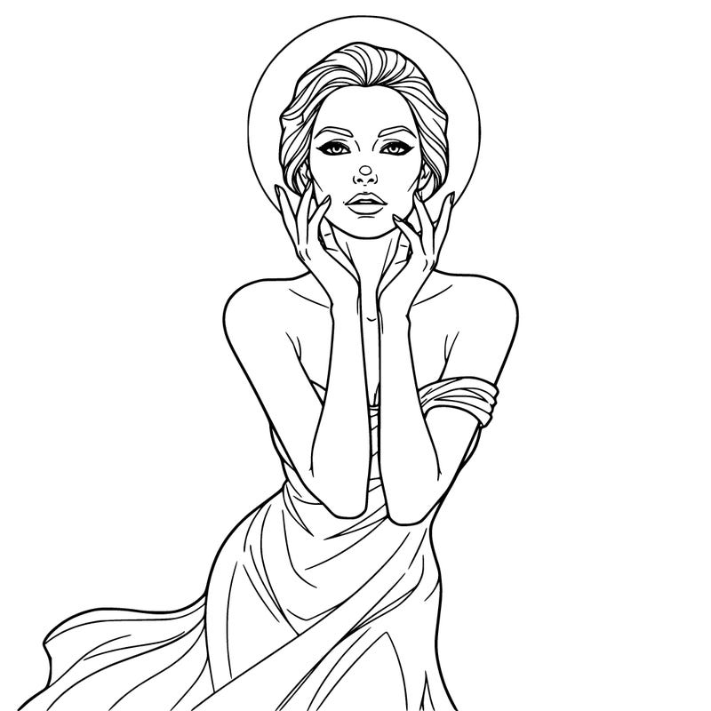 oustanding biologically perfect women posing  gorgeous  pose outlining face