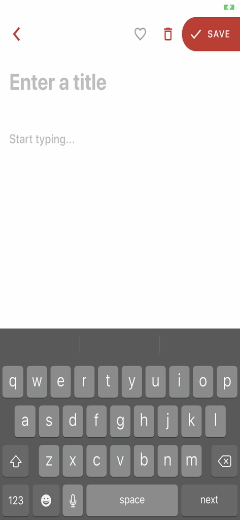 Sacred Songs and Solos - Note editor screen in the Sacred Songs and Solos app with a title field and keyboard