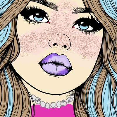 really realistic girl with lips