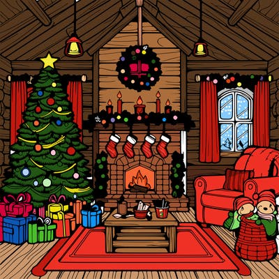 christmas house interior