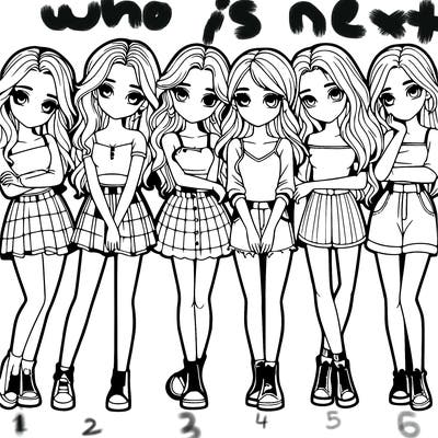 a group of girls realistic