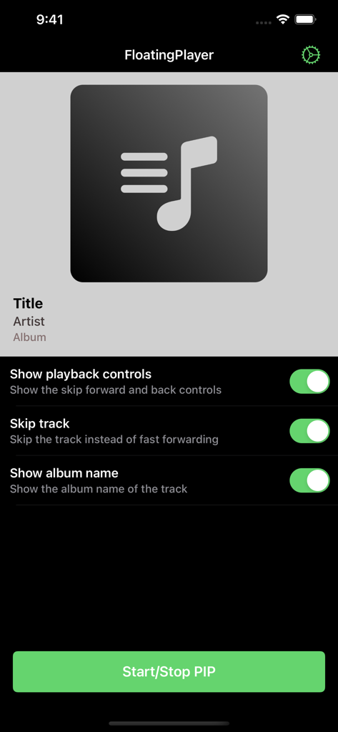 FloatingPlayer: Music Player - FloatingPlayer app settings for customizing music playback in picture-in-picture mode