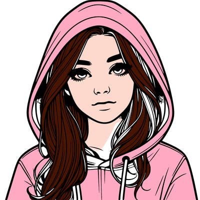 realistic girl with a hoodie