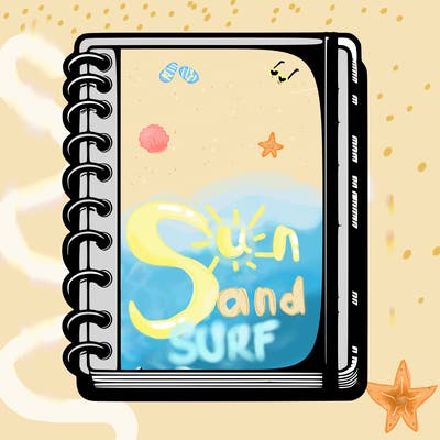 blank, realistic notebook