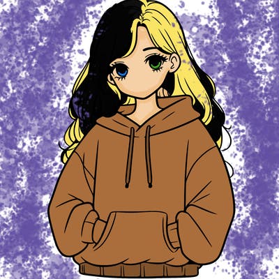 a teen girl with a oversized sweatshirt