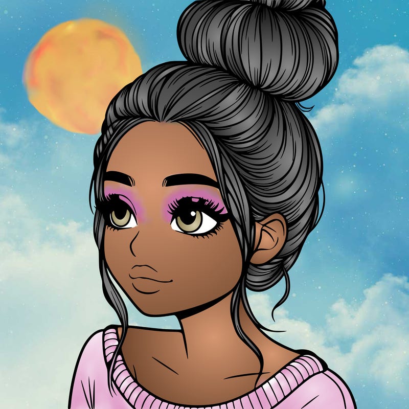 realistic girl with bun