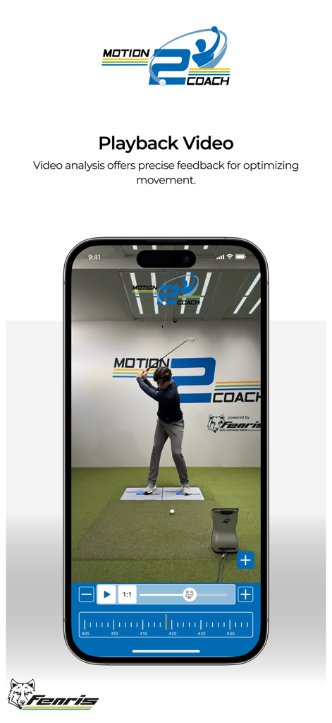 Motion2Coach Golf - Motion2Coach Golf app playback screen for precise swing analysis and movement optimization