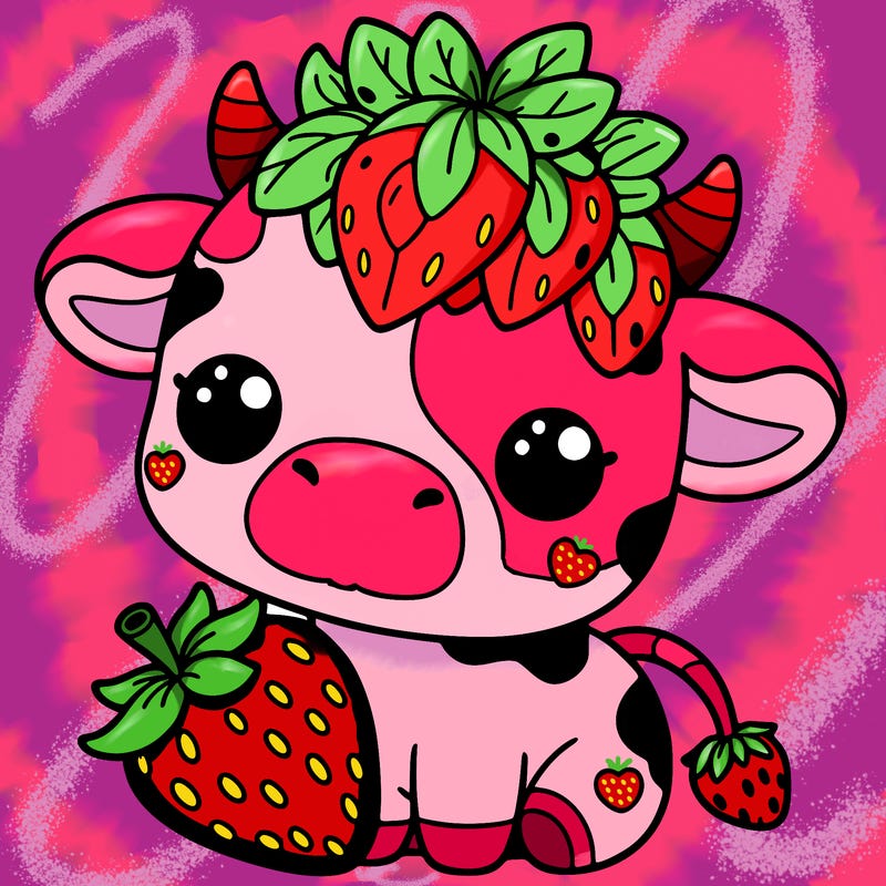 cute strawberry cow