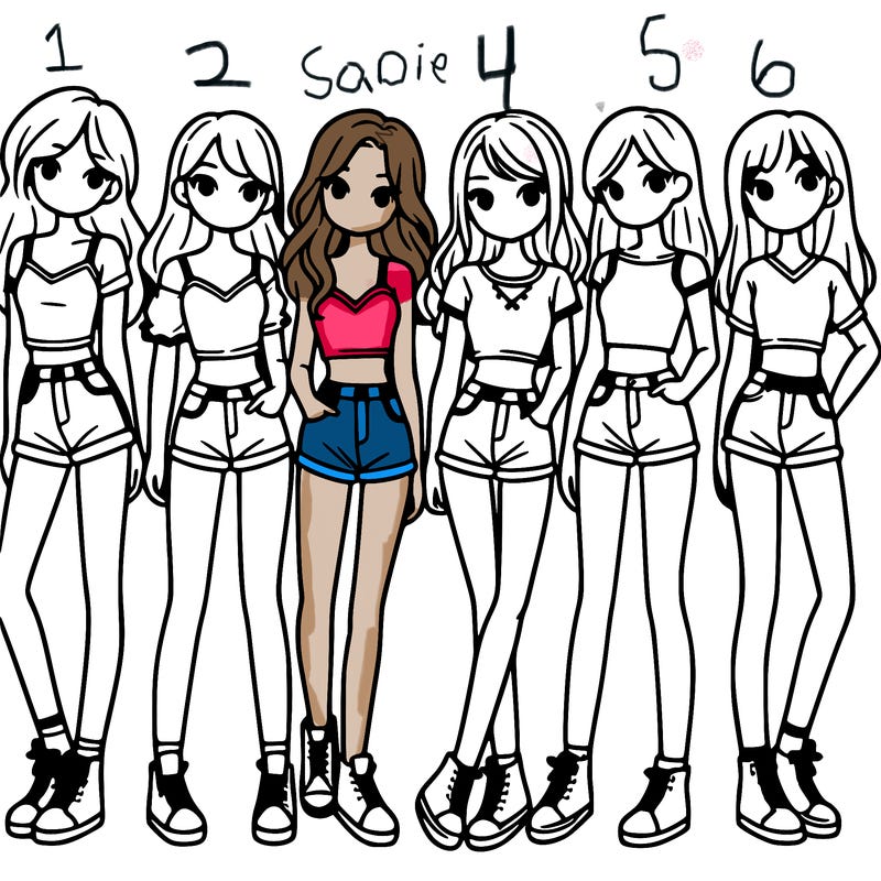 a group of girls wearing crop tops and shorts