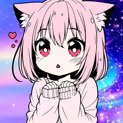 shy anime catgirl