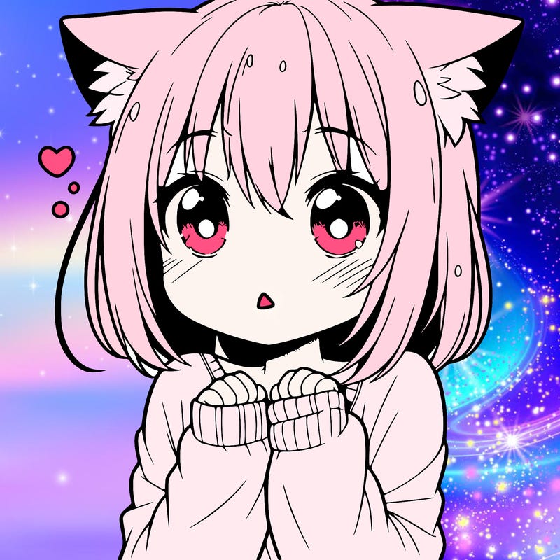 shy anime catgirl
