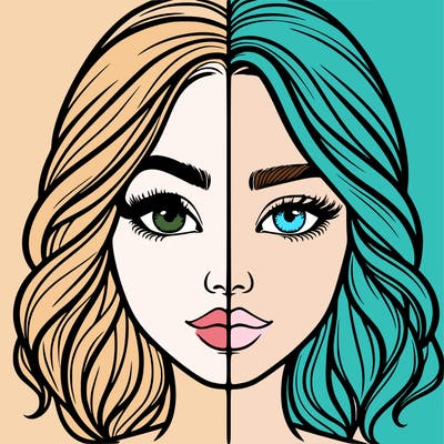 realistic girl split half