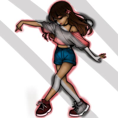 realistic girl danceing