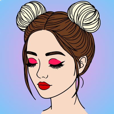woman with hair buns