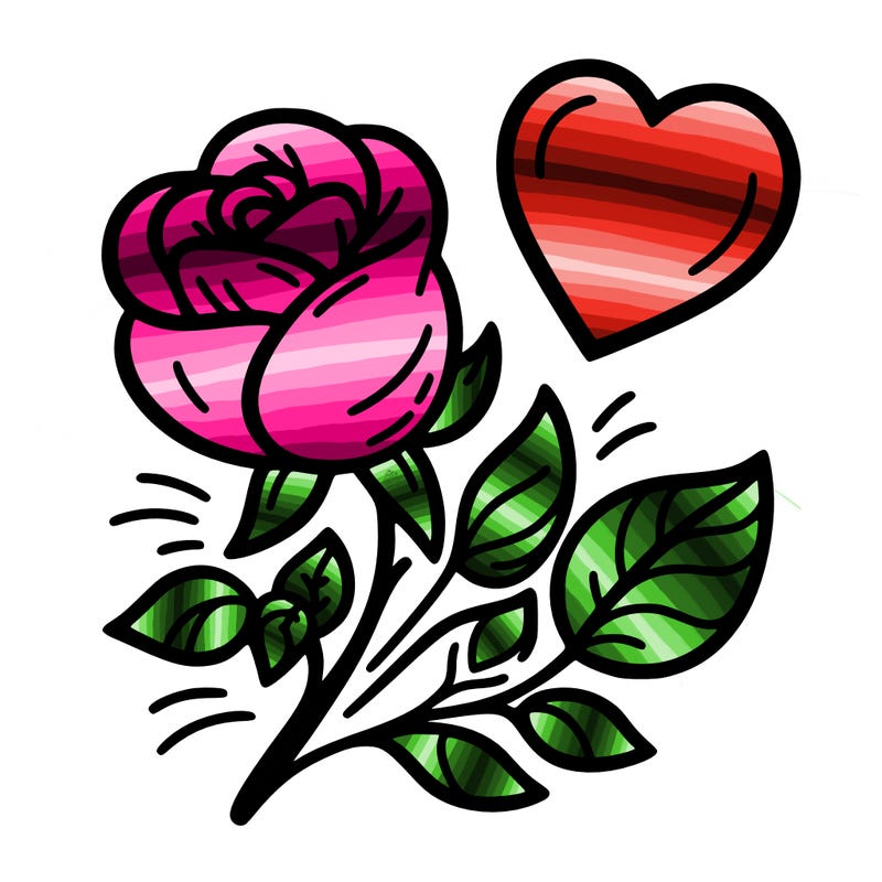 rose and heart