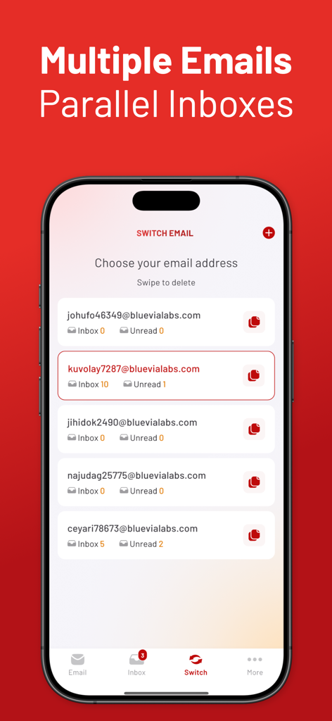 Managing multiple temporary email addresses in parallel inboxes
