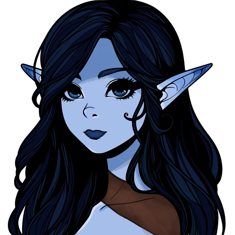 elf girl realistic dark fantasy